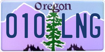 OR license plate 010LNG