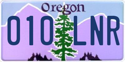 OR license plate 010LNR