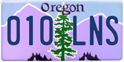 OR license plate 010LNS