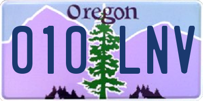 OR license plate 010LNV