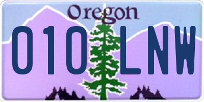 OR license plate 010LNW