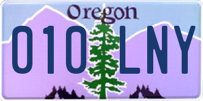 OR license plate 010LNY