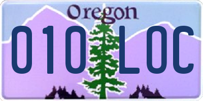 OR license plate 010LOC