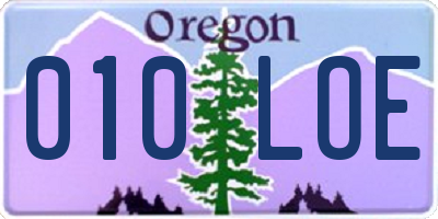 OR license plate 010LOE