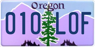 OR license plate 010LOF