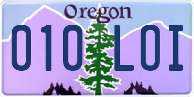 OR license plate 010LOI