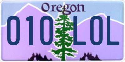 OR license plate 010LOL