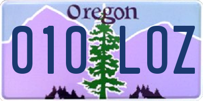OR license plate 010LOZ