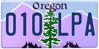 OR license plate 010LPA