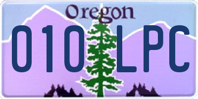 OR license plate 010LPC