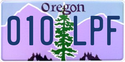 OR license plate 010LPF