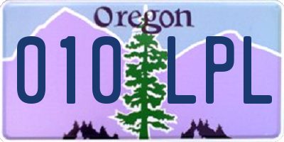 OR license plate 010LPL