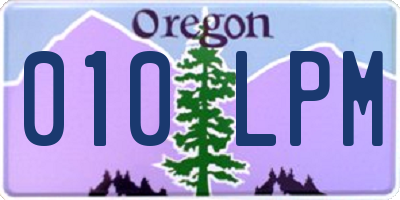 OR license plate 010LPM