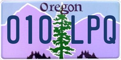 OR license plate 010LPQ