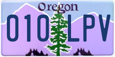OR license plate 010LPV