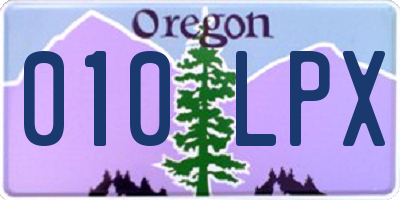 OR license plate 010LPX