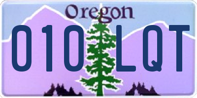 OR license plate 010LQT