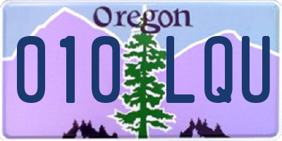 OR license plate 010LQU