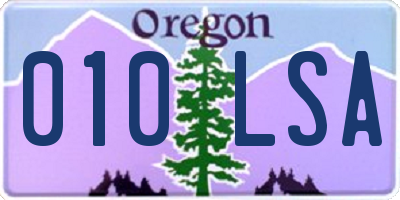 OR license plate 010LSA
