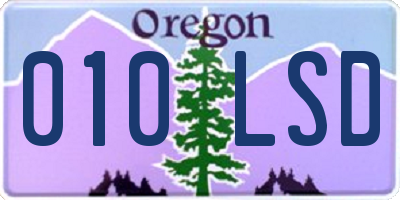 OR license plate 010LSD