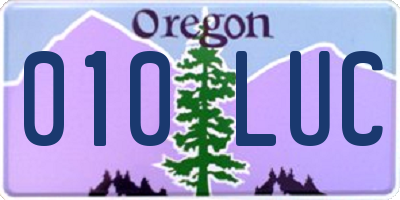 OR license plate 010LUC