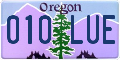 OR license plate 010LUE