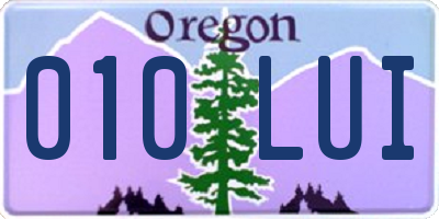 OR license plate 010LUI