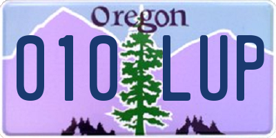 OR license plate 010LUP