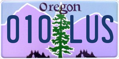 OR license plate 010LUS