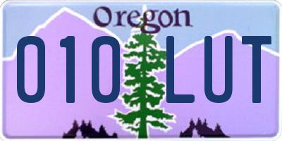 OR license plate 010LUT