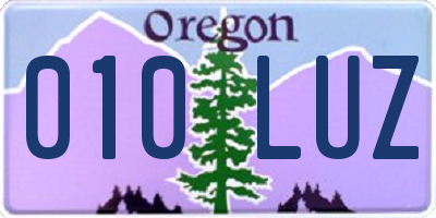 OR license plate 010LUZ