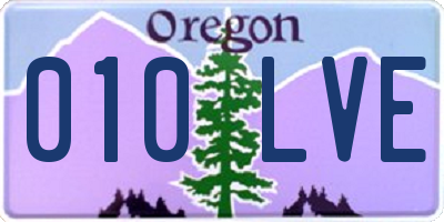 OR license plate 010LVE