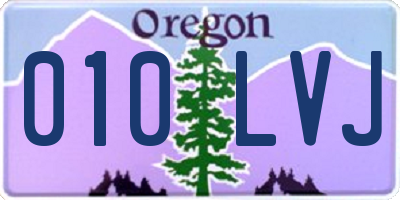 OR license plate 010LVJ