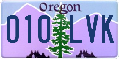 OR license plate 010LVK