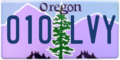 OR license plate 010LVY