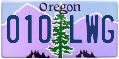 OR license plate 010LWG