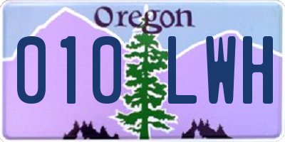 OR license plate 010LWH