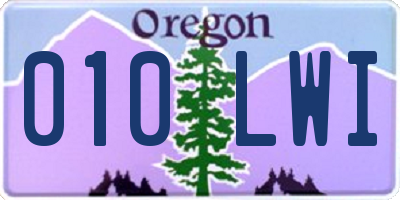 OR license plate 010LWI