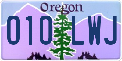 OR license plate 010LWJ