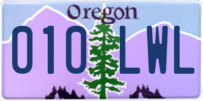 OR license plate 010LWL
