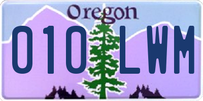 OR license plate 010LWM