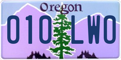 OR license plate 010LWO