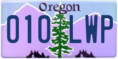 OR license plate 010LWP