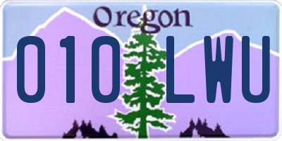 OR license plate 010LWU
