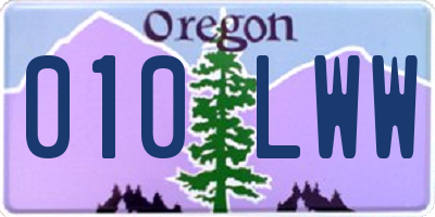 OR license plate 010LWW