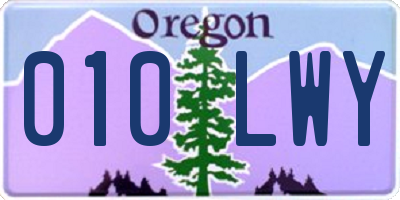 OR license plate 010LWY
