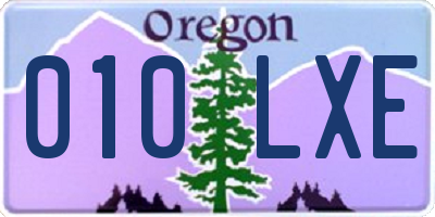 OR license plate 010LXE
