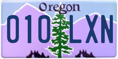 OR license plate 010LXN