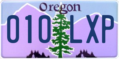 OR license plate 010LXP
