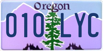 OR license plate 010LYC